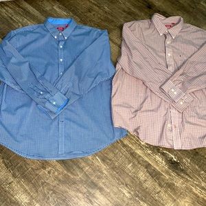 IZOD set of 2 long sleeve plaid button down 2X Mens